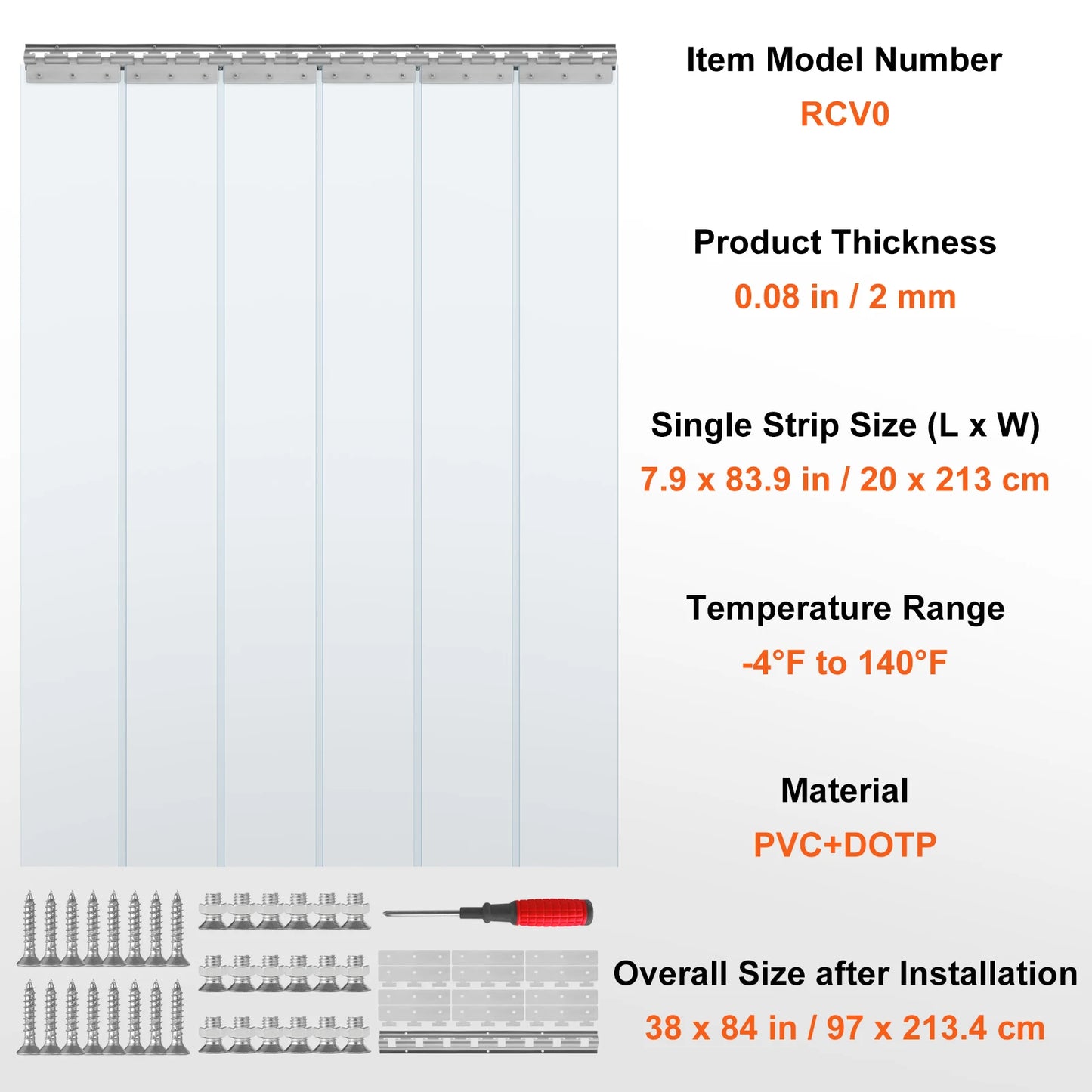 SucceBuy Clear Vision PVC Strip Door Curtain For Walk In