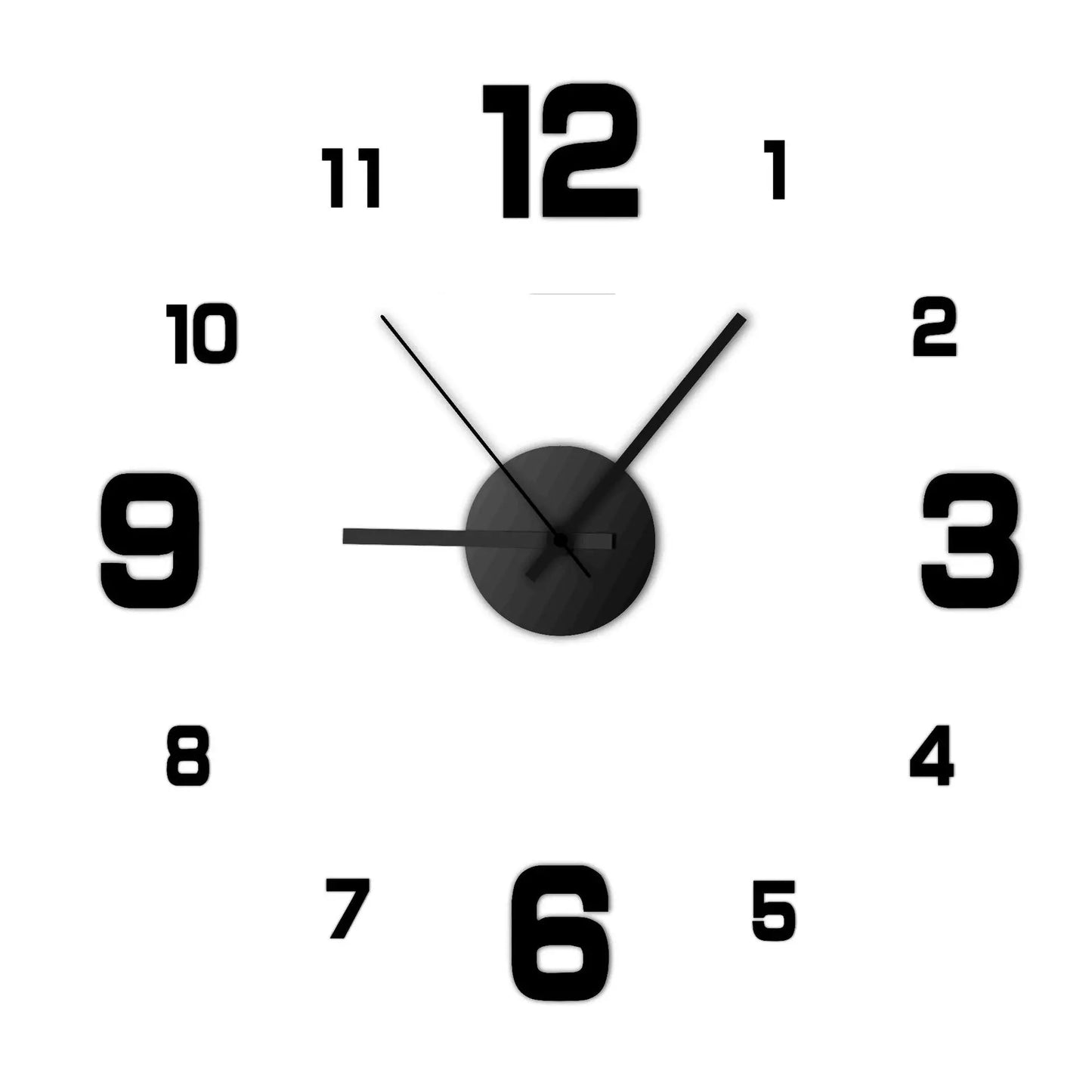Creative Frameless DIY Wall Clock Decal Silent Living Room Decor