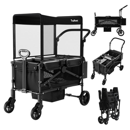TouHeart Two Seat Wagon Stroller All Terrain Foldable For Kids