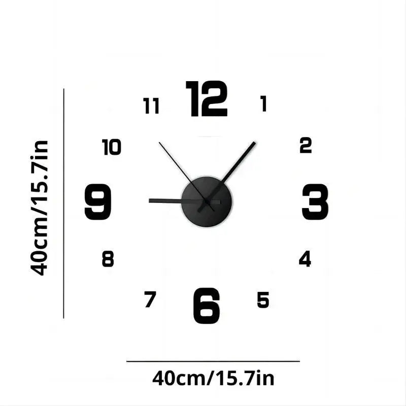 Creative Frameless DIY Wall Clock Decal Silent Living Room Decor
