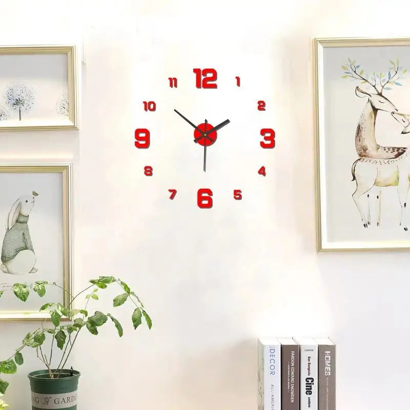 Creative Frameless DIY Wall Clock Decal Silent Living Room Decor