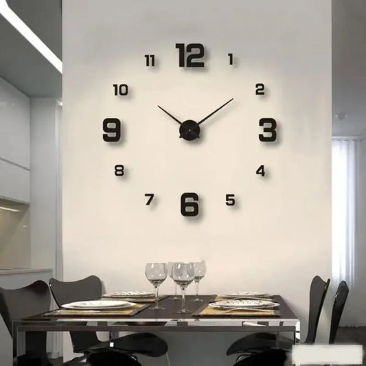 Creative Frameless DIY Wall Clock Decal Silent Living Room Decor